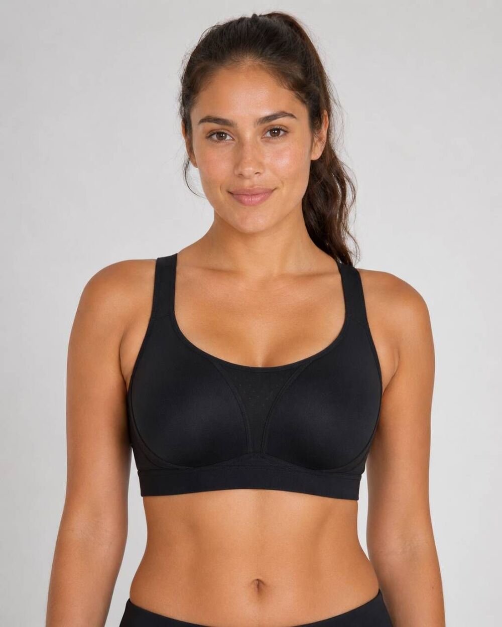 Lululemon Black High Support Sports Bra 34D Adjustable Straps Hook Back Athletic
